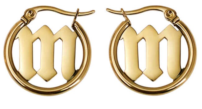 Initial Hoop Earrings