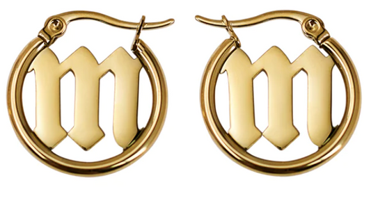 Initial Hoop Earrings