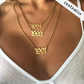 Box Chain Old English Birthdate Necklace