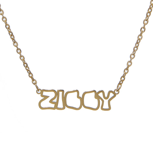 Outline Nameplate Necklace