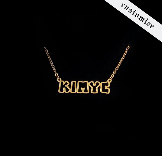 Outline Nameplate Necklace