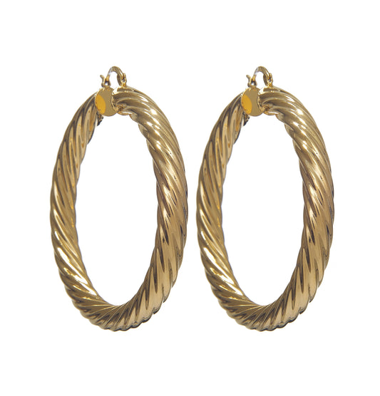 Gold Twist Hoops