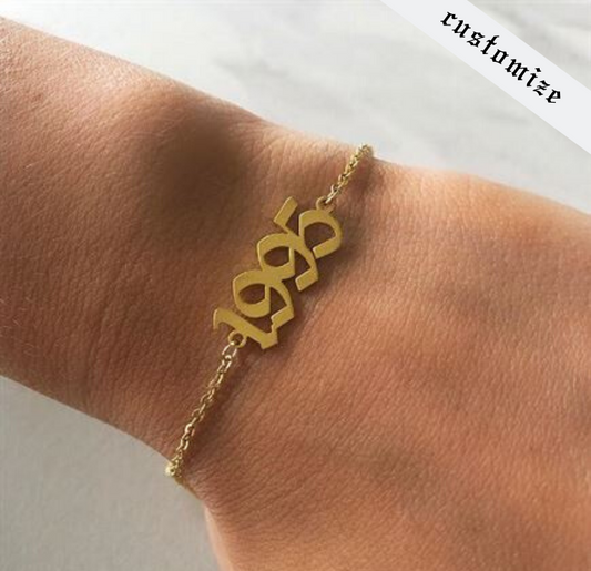 Old English Birthdate Bracelet