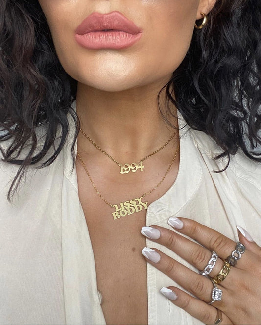 Old English Birthdate Necklace