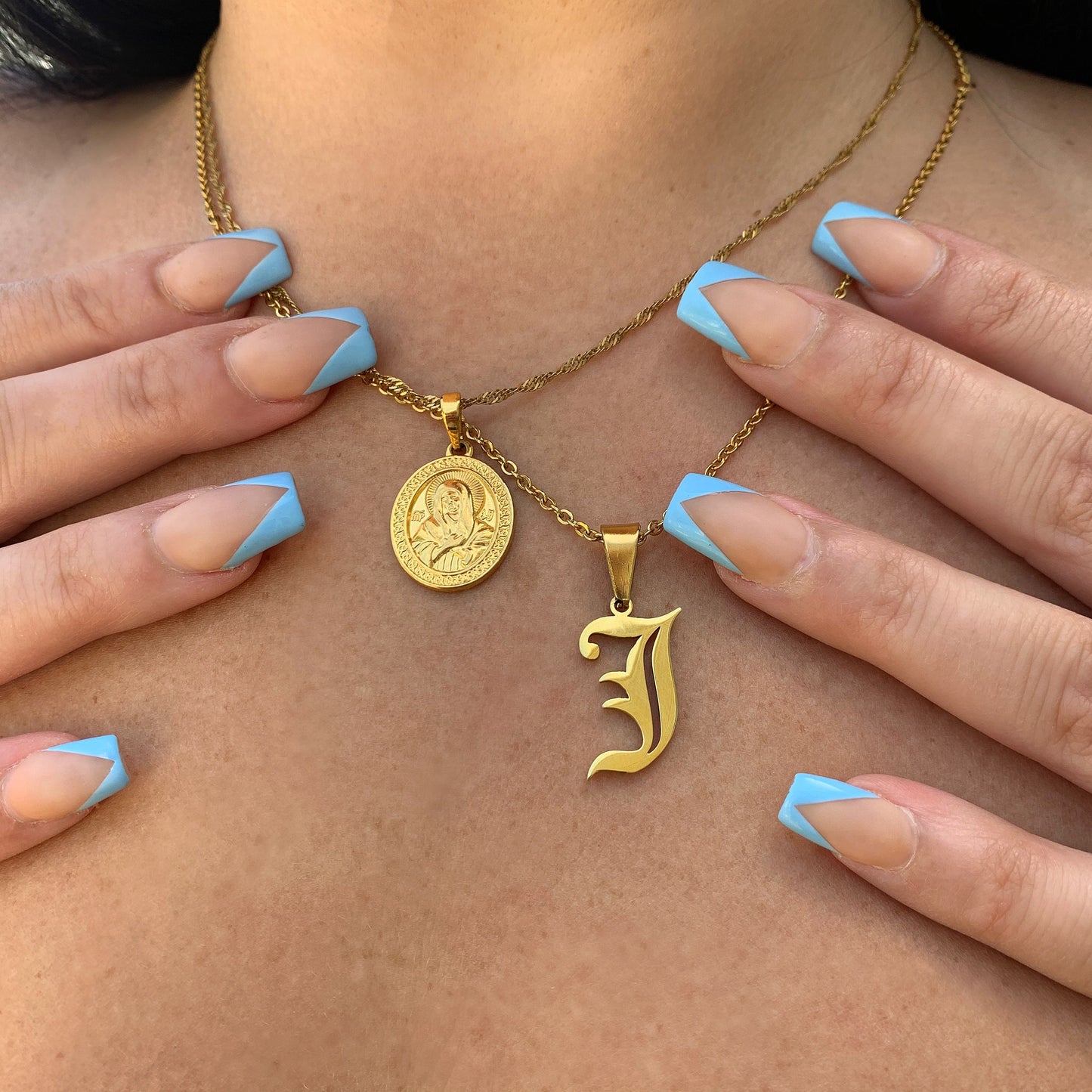 Old English Initial Necklace