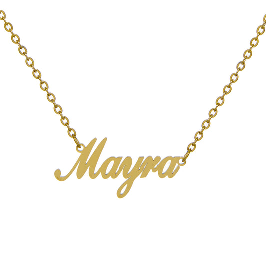 Script Nameplate Necklace