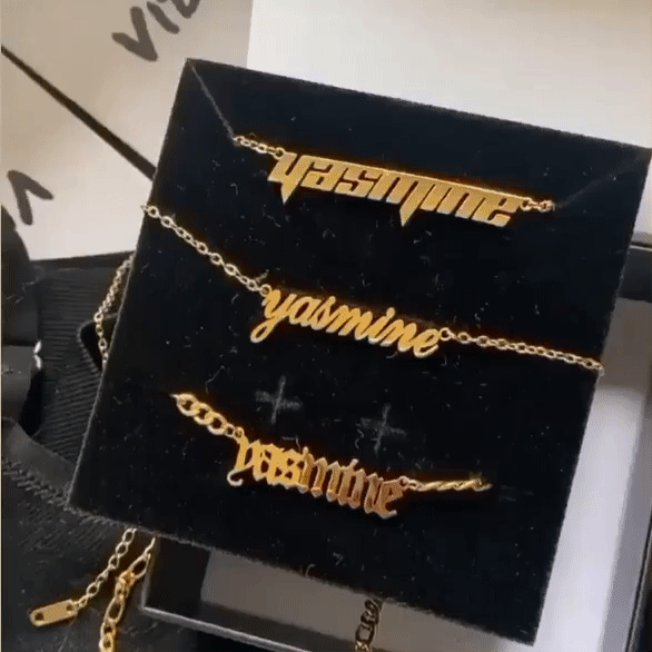 Script Nameplate Necklace