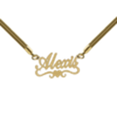 Herringbone Heart Script Custom Nameplate