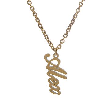 Vertical Script Nameplate Necklace