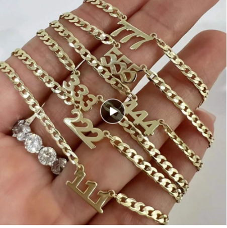 Curb Chain Angel Numbers Necklace