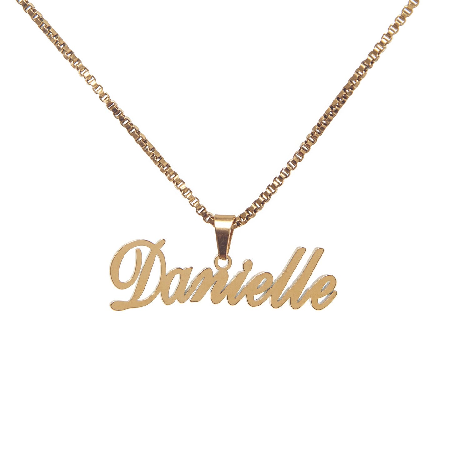 Box Chain Hanging Script Nameplate