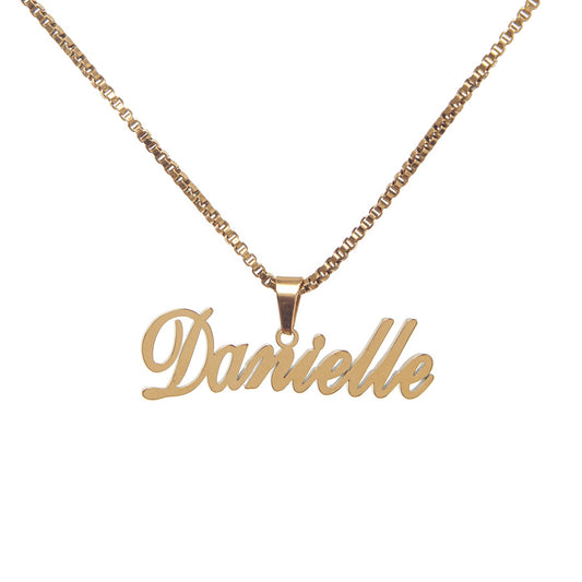 Box Chain Hanging Script Nameplate