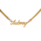 Herringbone Nameplate Necklace